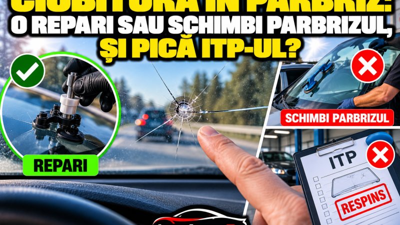 Ciobitură în parbriz: o repari sau schimbi parbrizul, și pică ITP-ul?