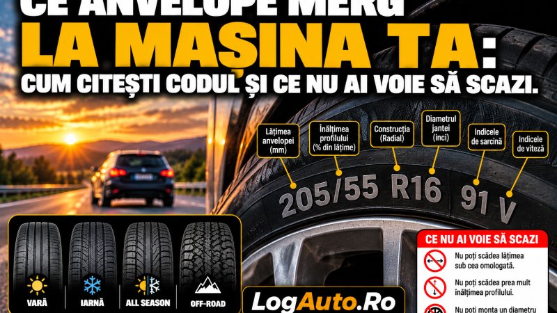 Ce anvelope merg la mașina ta: cum citești codul și ce nu ai voie să scazi