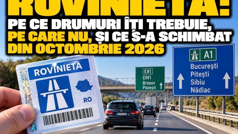 Rovinieta: pe ce drumuri îți trebuie, pe care nu, și ce s-a schimbat din octombrie 2026