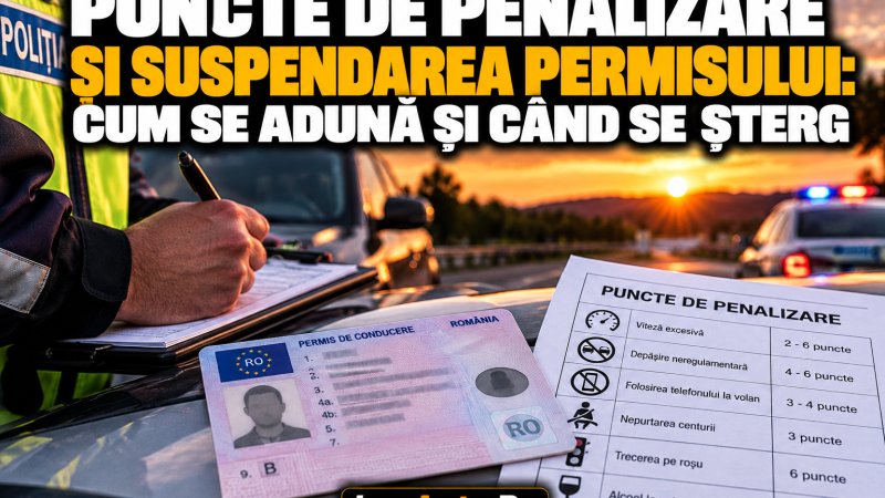 Puncte de penalizare și suspendarea permisului: cum se adună și când se șterg