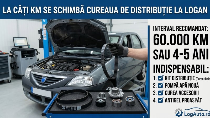 La câți km se schimbă cureaua de distribuție la Logan