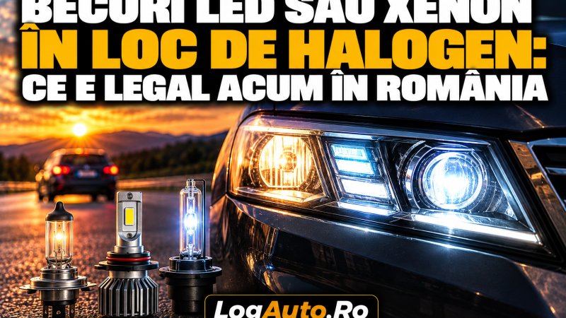 Becuri LED sau xenon în loc de halogen: ce e legal acum în România