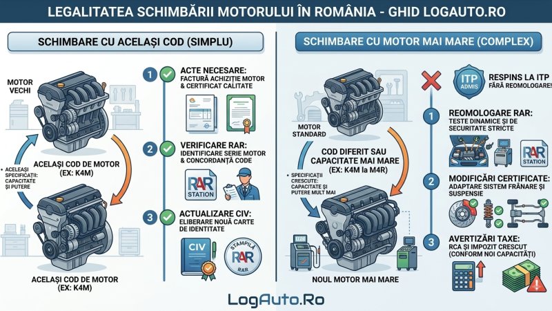 Motorul e piesă de schimb? Ce spune legea și ce faci la RAR